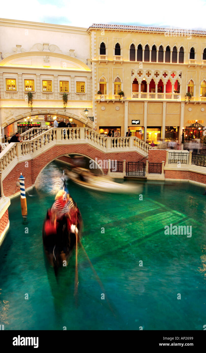 Grand canal shops at Venetian Hotel and Casino Las Vegas Stock Photo