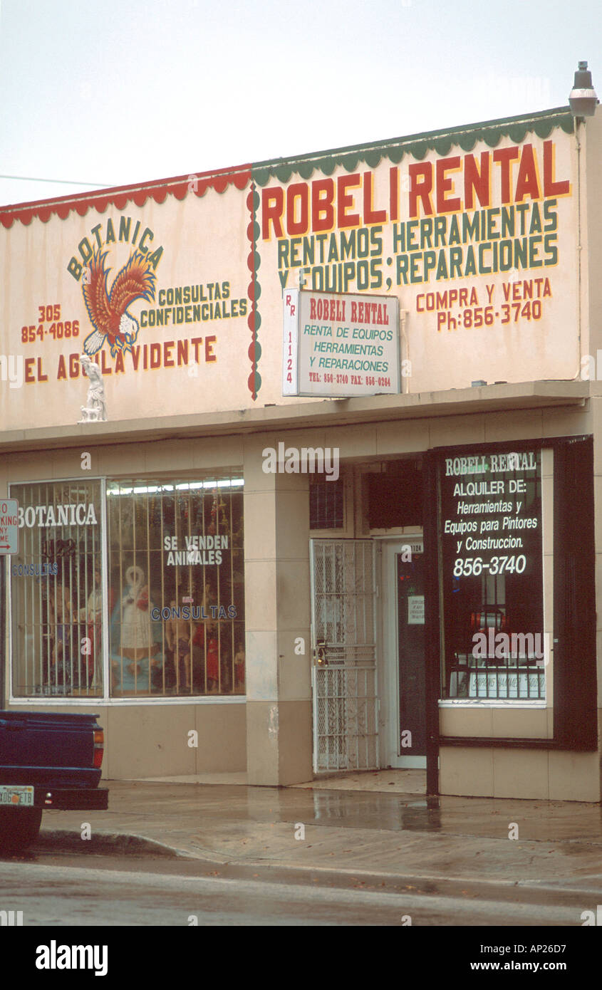Miami Spanish Street Signs Stock Photos Miami Spanish Street