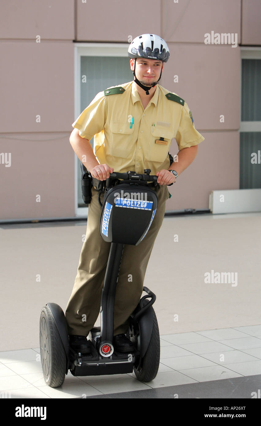 Frankfurt, Germany -  German police on a Segway personel transporter Stock Photo