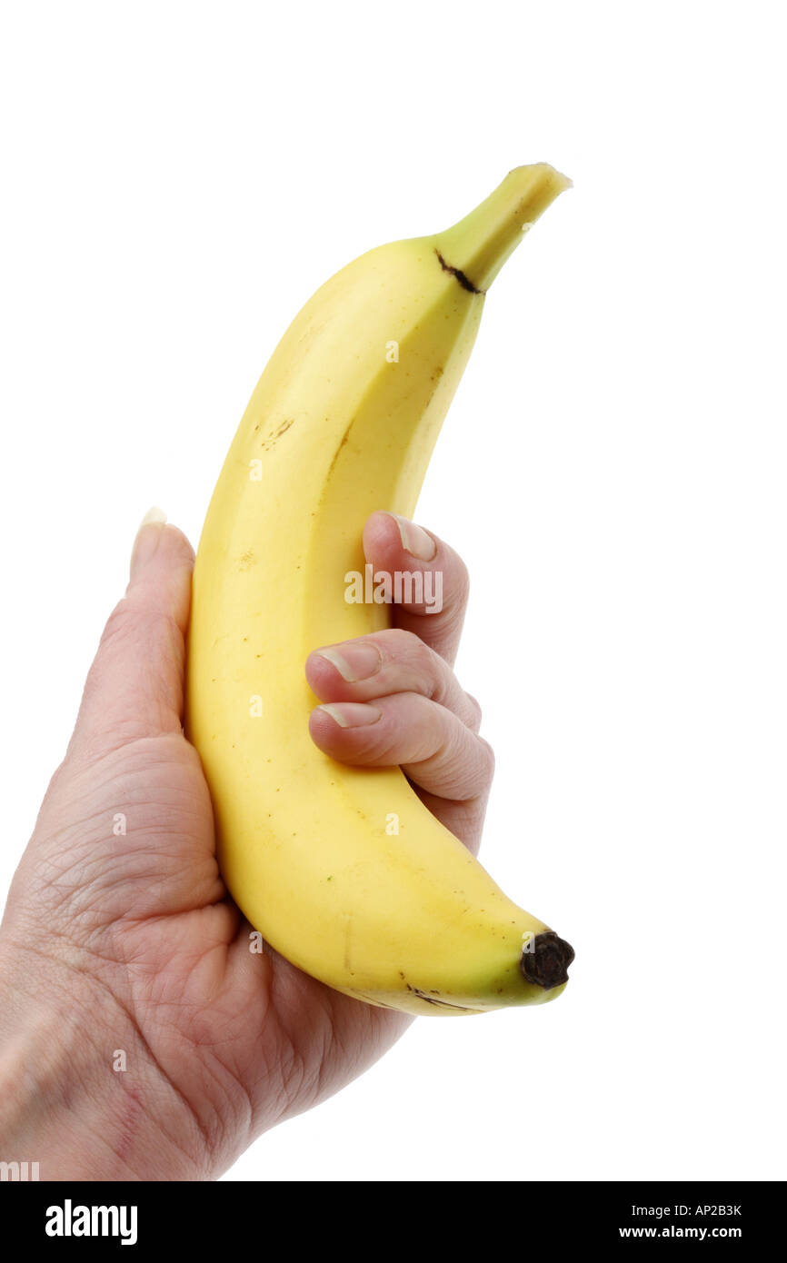 Woman Holding Banana Model Released Stock Photo Alamy