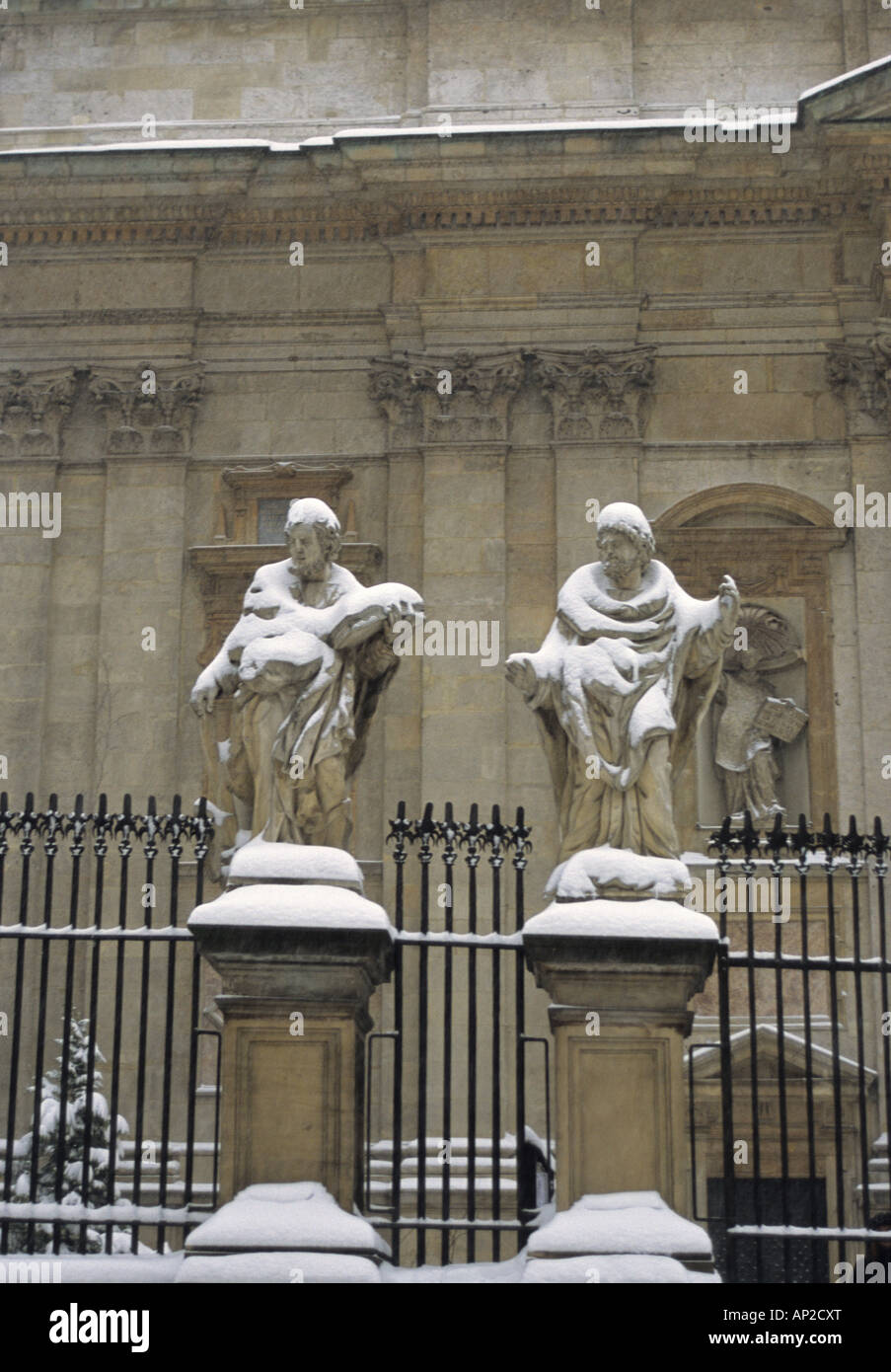 Statues of apostles outside of St Peter and Paul church Krakow Poland Stock Photo