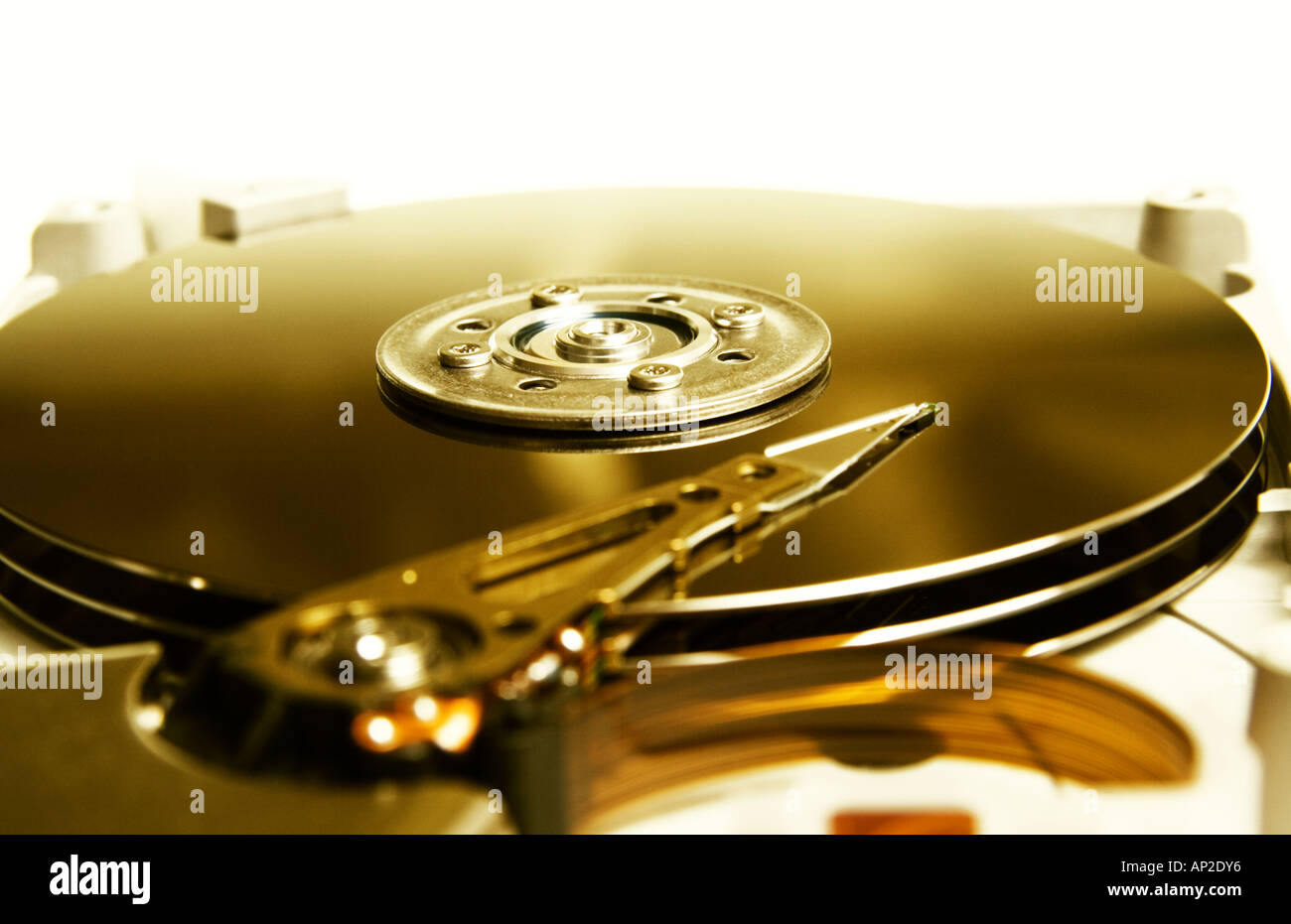 Computer Hard drive platter Stock Photo Alamy