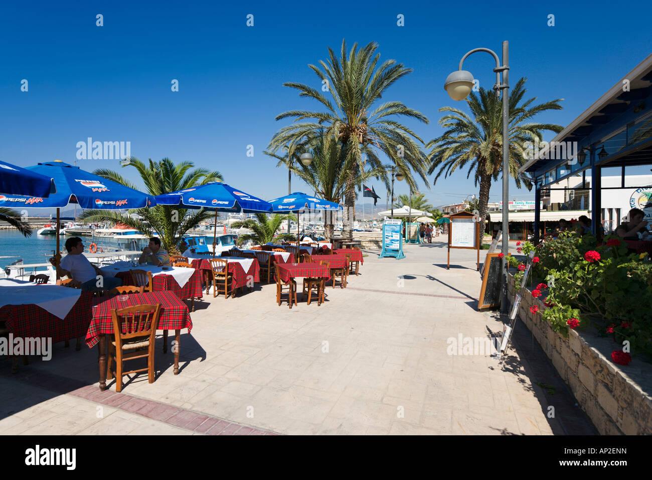 Taverna in Harbour, Latchi, near Polis, North West Coast, Cyprus Stock