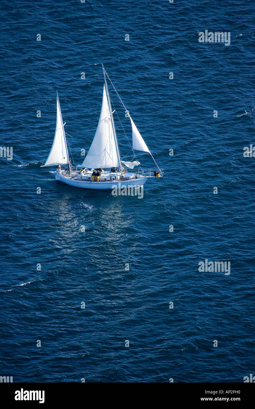 Yacht Lake Taupo North Island New Zealand aerial Stock Photo