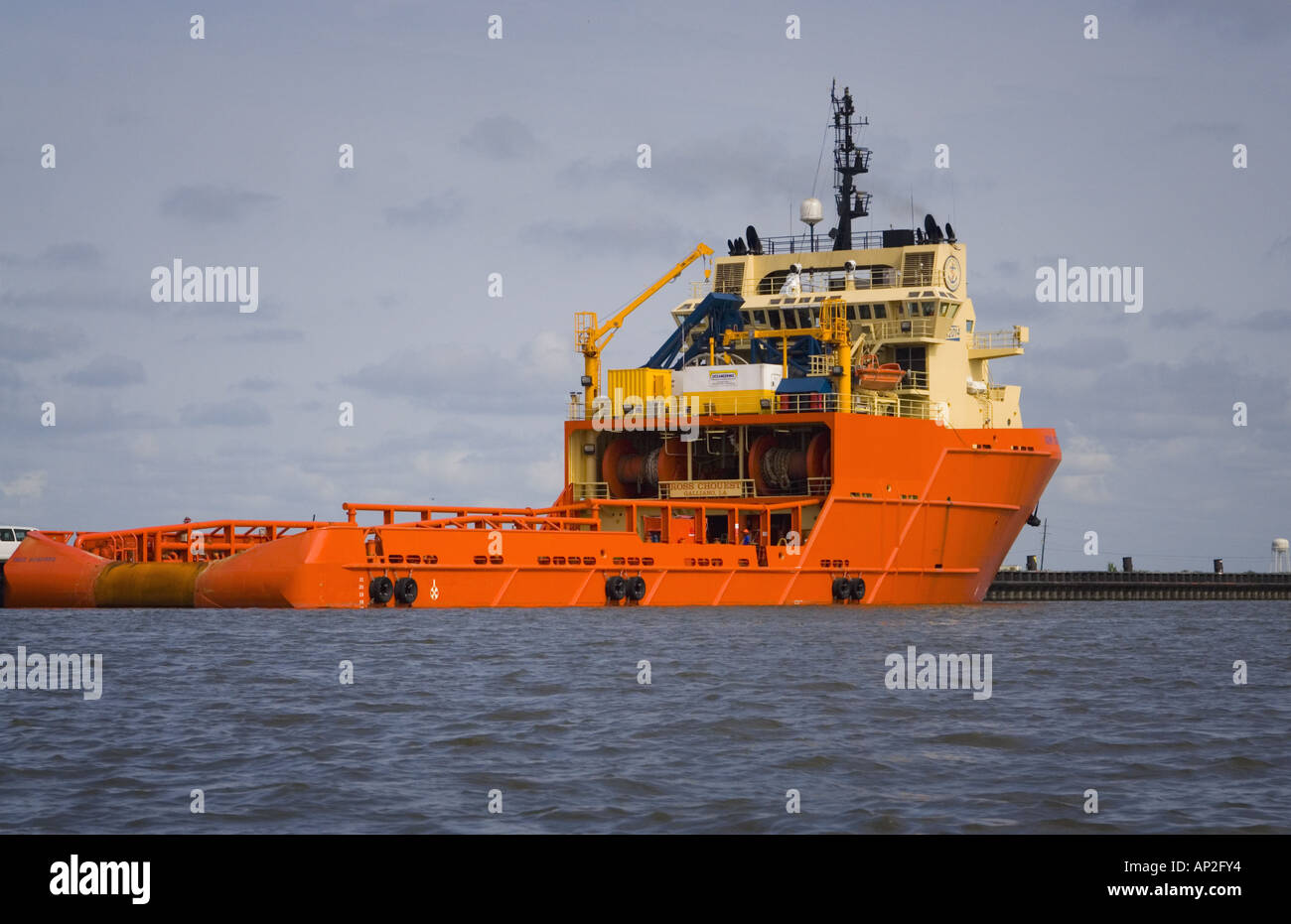 Offshore service vessel in port Stock Photo Alamy