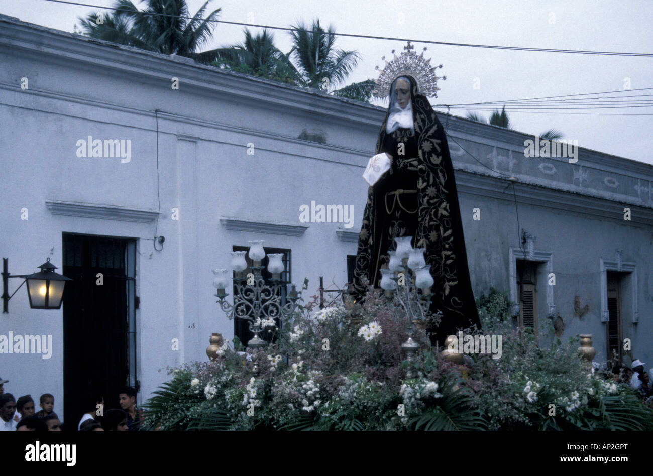Semana Santa Easter Holy Week religious procession, old Santo Domingo