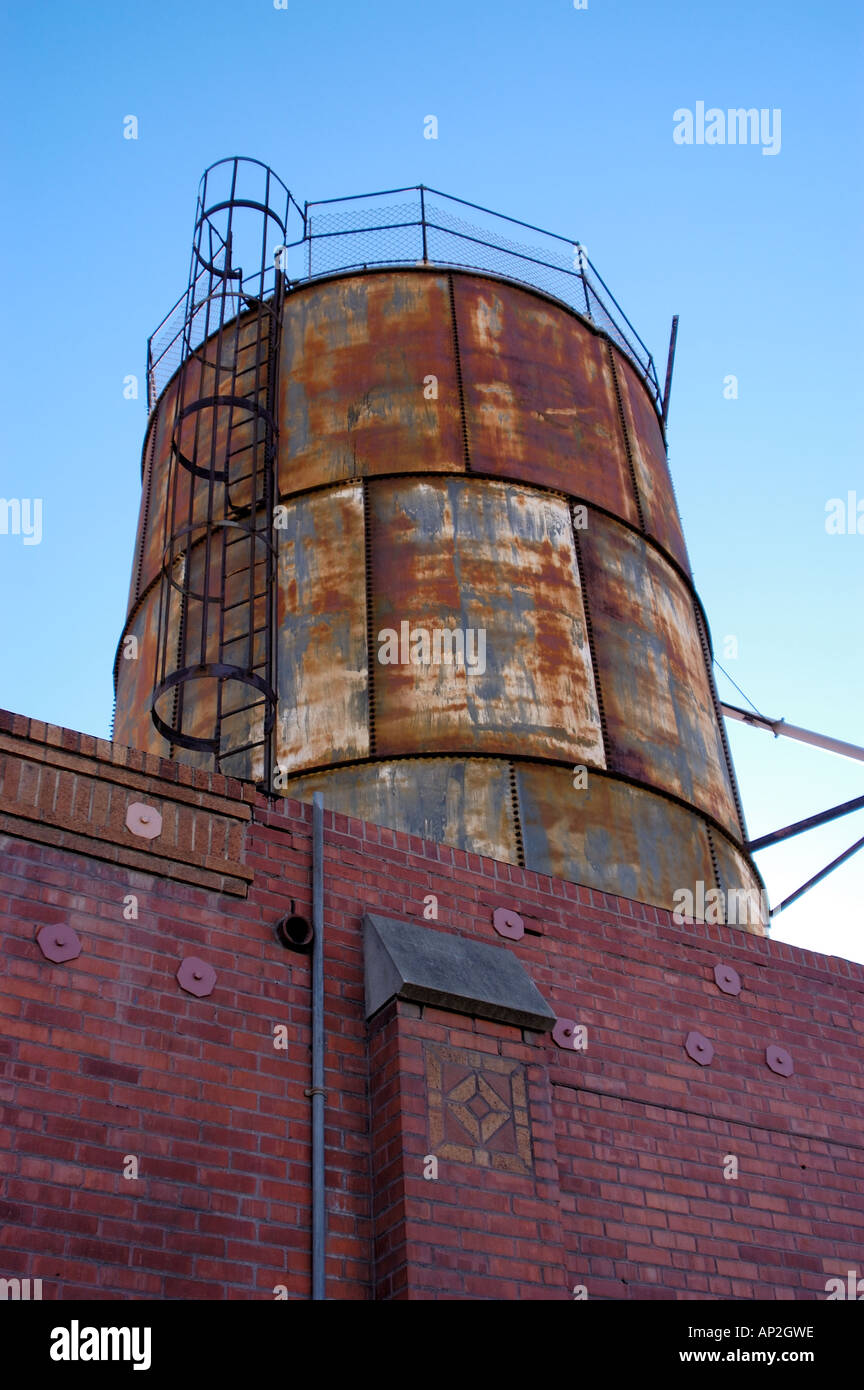 Factory tank on top of old Wonder Bread Bakery, East Village, San Diego