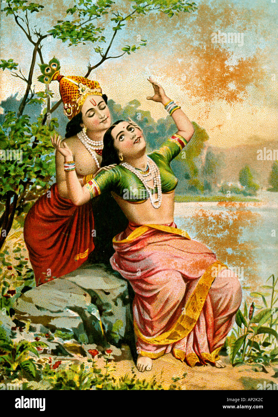 AAD72325 Art Mythology Painting Radha Krishna For editorial use only Stock Photo