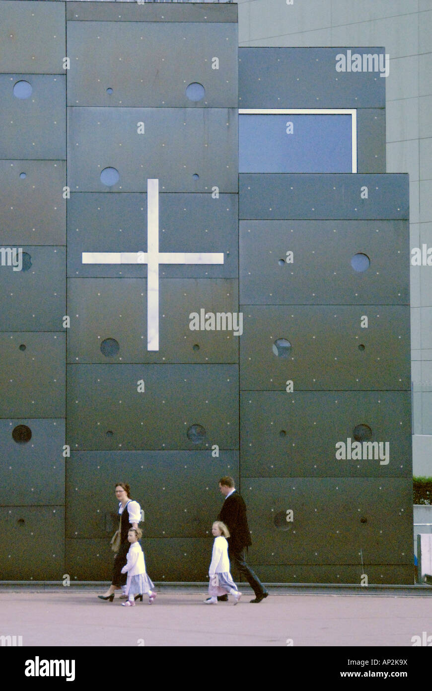A modern church in Uno City, Vienna International Centre, Vienna, Austria Stock Photo