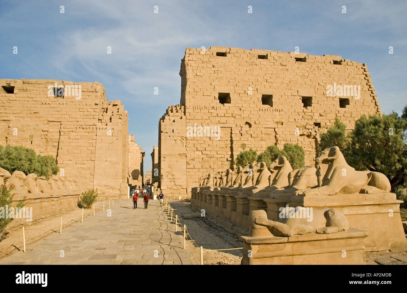 Avenue of Sphinxes and First Pylon entry, Karnak Temple, Luxor, Upper ...