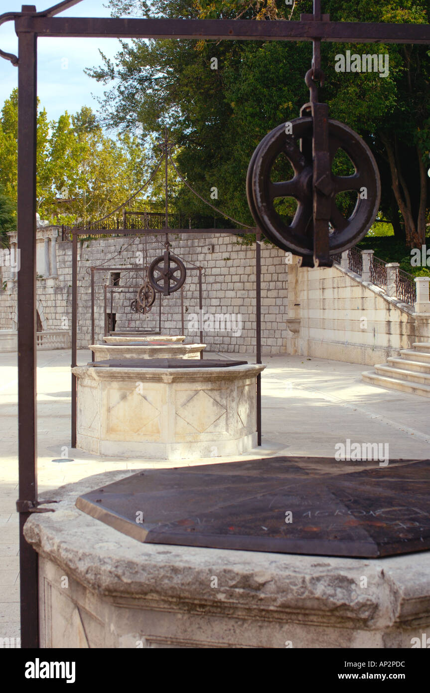 Zadar Croatia Five Wells Square one of the sources of water when the city had been under siege Located next to Perivoj Kral Stock Photo