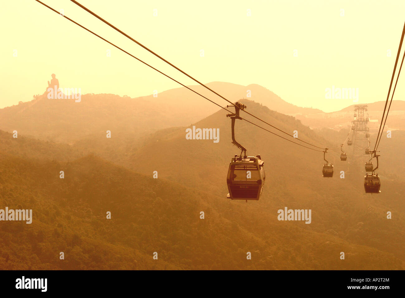 Big Buddha and Ngong Ping 360, Hong Kong, China Stock Photo