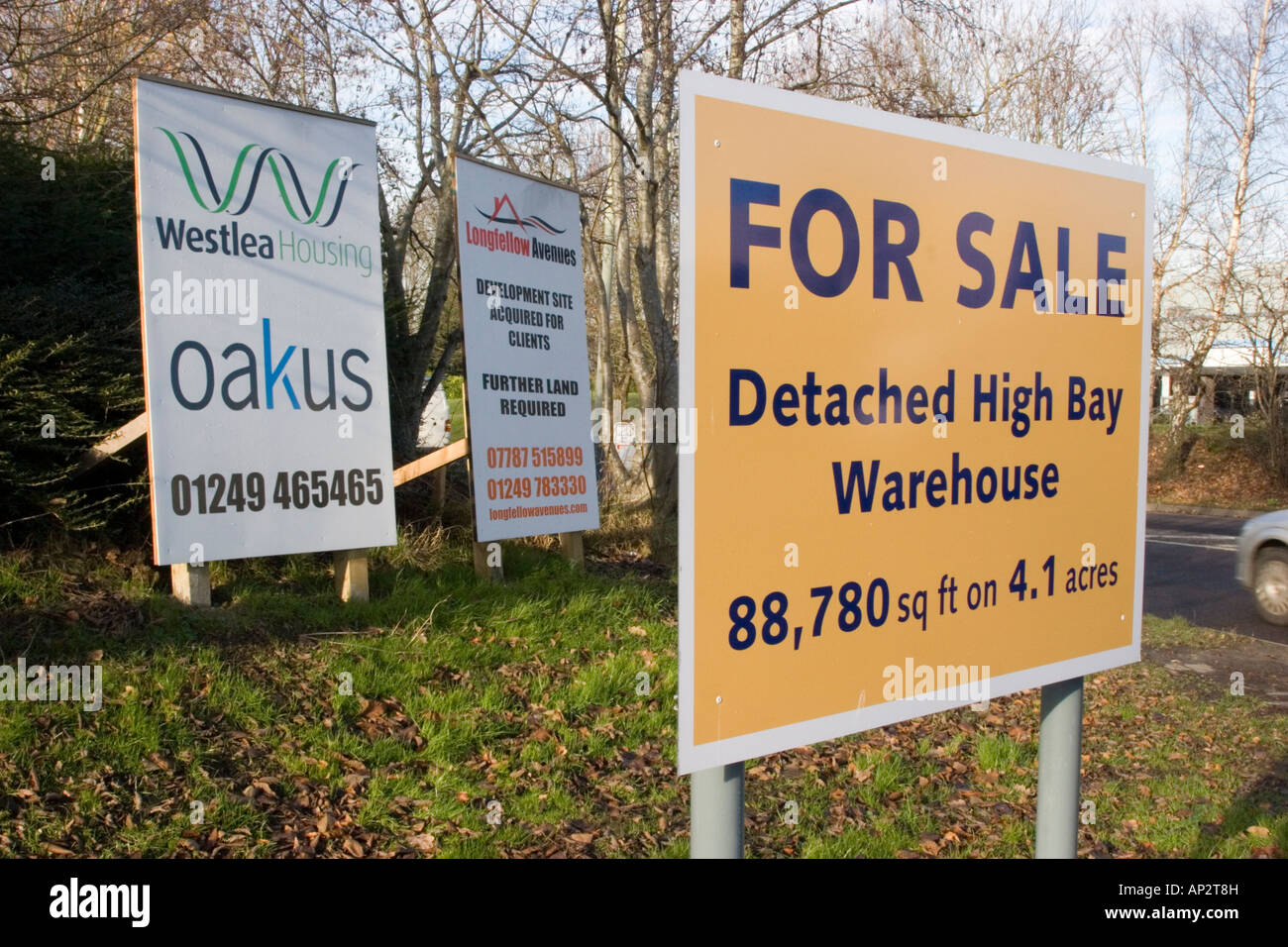 Warehouse for sale eventually sold for low cost homes development Stock