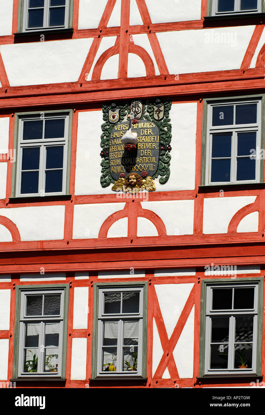Half timbered historic house, Staendehaus in Schmalkalden, Thuringia, Germany Stock Photo