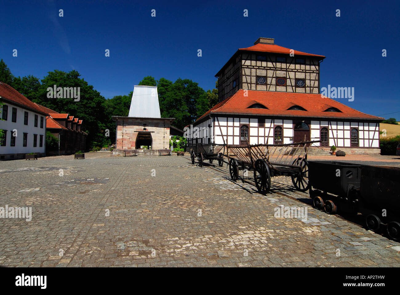 Historical melting furnace museum, Neue Huette, Schmalkalden, Thuringia, Germany Stock Photo