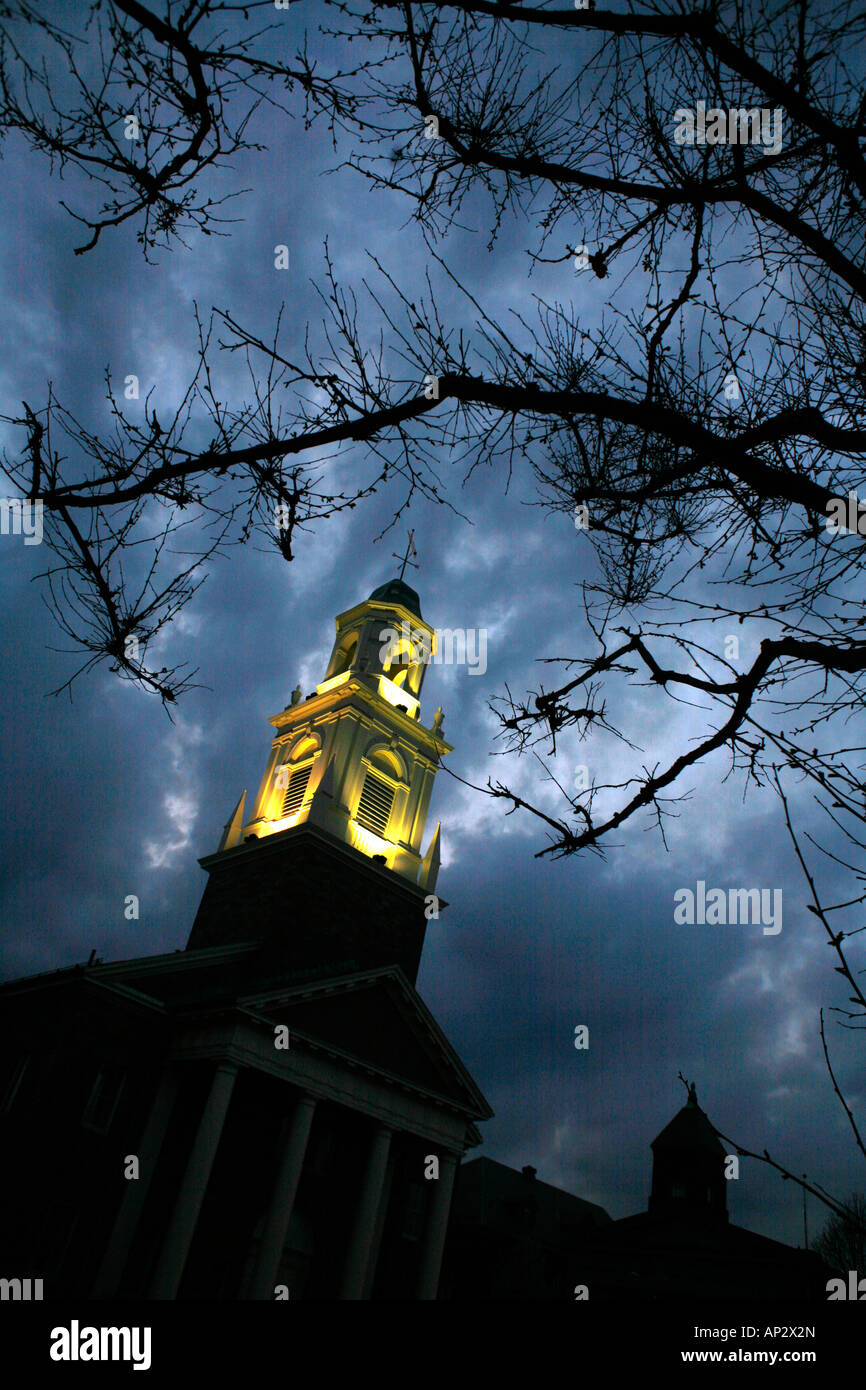Ghostly view of a church, Salem, The Witch City, Massachusetts, United States USA Stock Photo