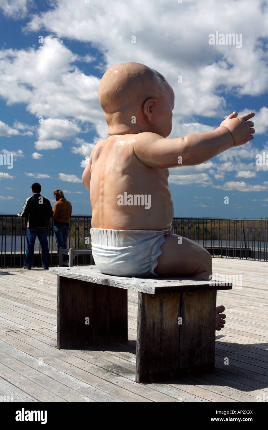 A giant sculpture of a baby at DeCordova Sculpture Park, Lincoln, Massachusetts, USA Stock Photo