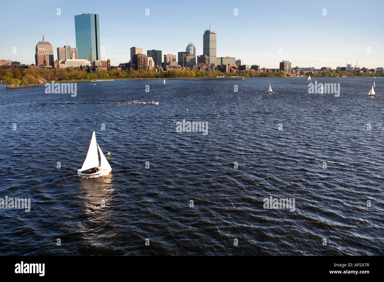 Back Bay and the Charles River, Boston, Massachusetts, USA Stock Photo ...
