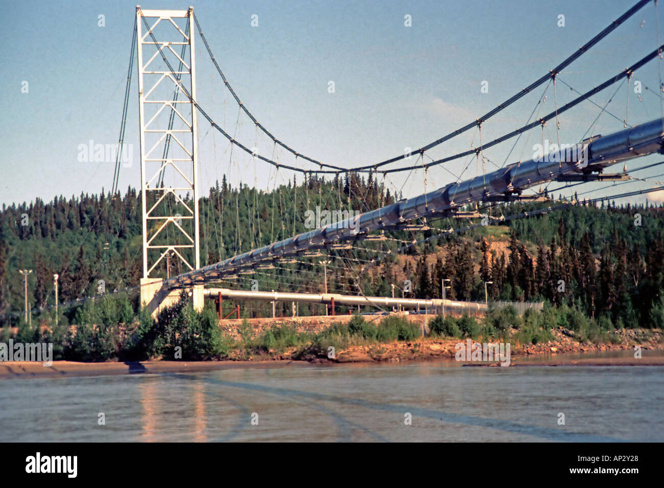 Alaska Pipeline bridge over the Tanana River Stock Photo Alamy