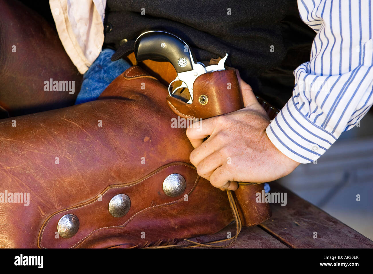 cowboy with colt, wildwest, Oregon, USA Stock Photo