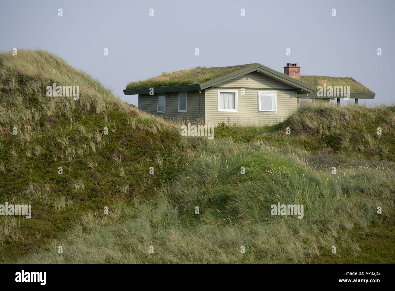 Vacation Home in Dunes, Ferienhaus in Duenen, Henne Strand, Central Jutland, Denmark Stock Photo
