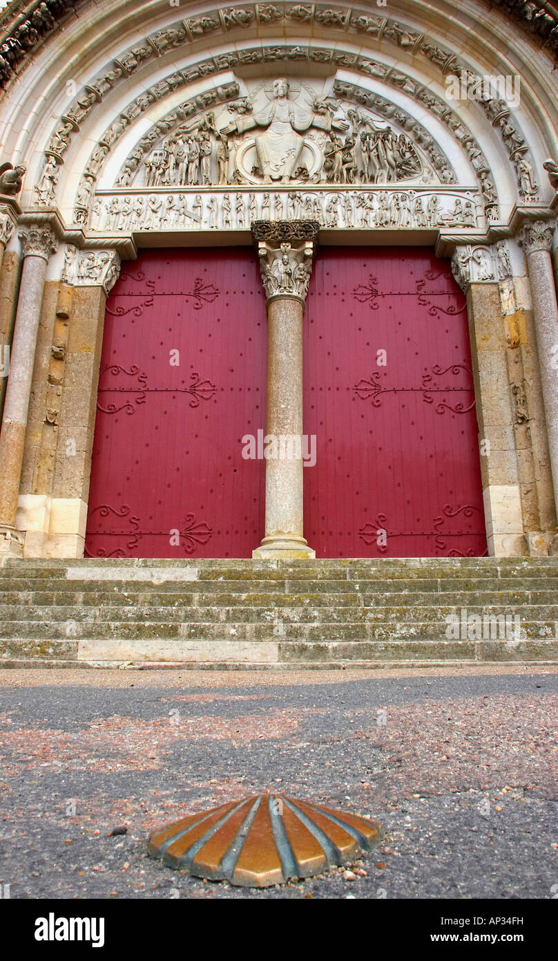 Main junction for pilgrimage routes, Camino de Santiago, a scallop ...