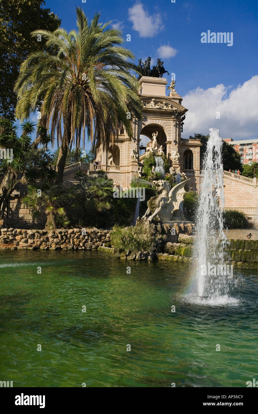 Cascada, Parc de la Ciutadella, world exhibition 1888, Barcelona, Spain Stock Photo