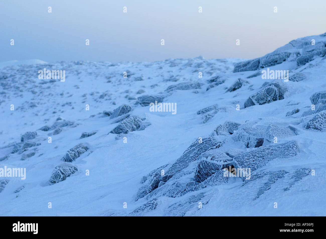 Snowy landscape in Sweden Stock Photo