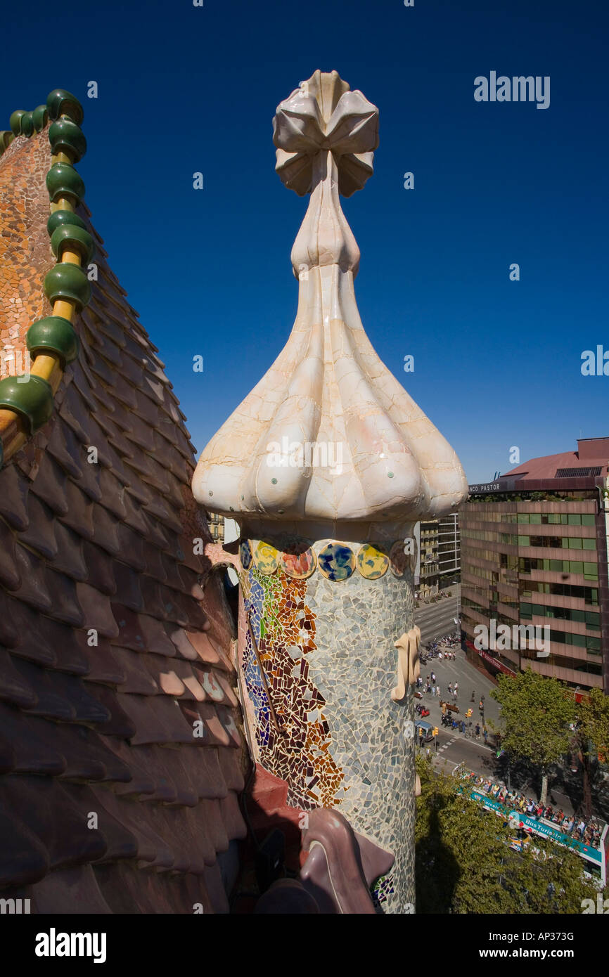 Casa Batllo, Modernisme, Antonio Gaudi, Passeig de Gracia, Eixample, Barcelona, Spain Stock Photo