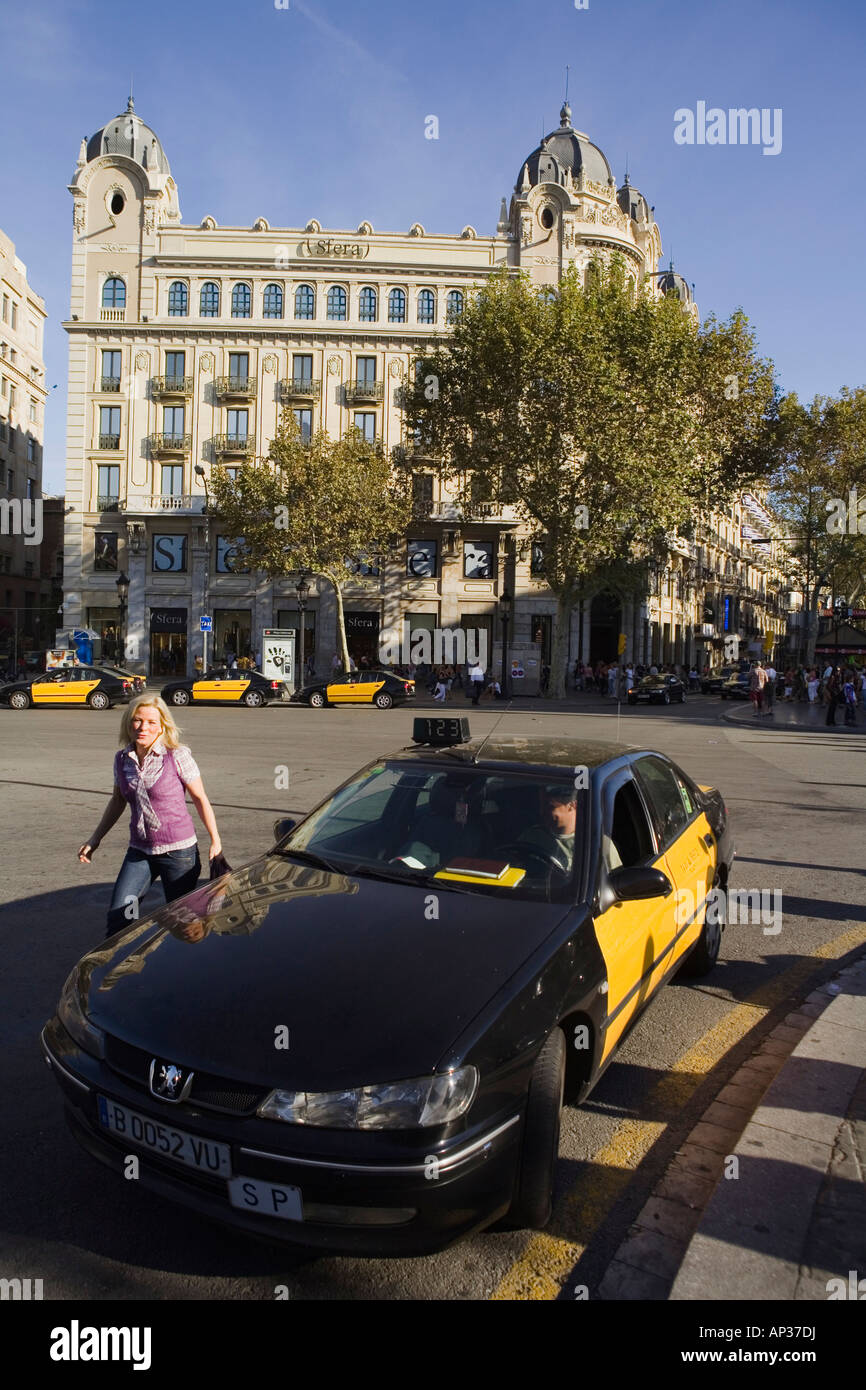 Placa Catalunya, Ciutat Vella, Eixample, Barcelona, Spain Stock Photo