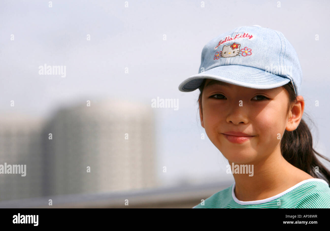 Schoolchild, Marina Bay, Singapore Stock Photo