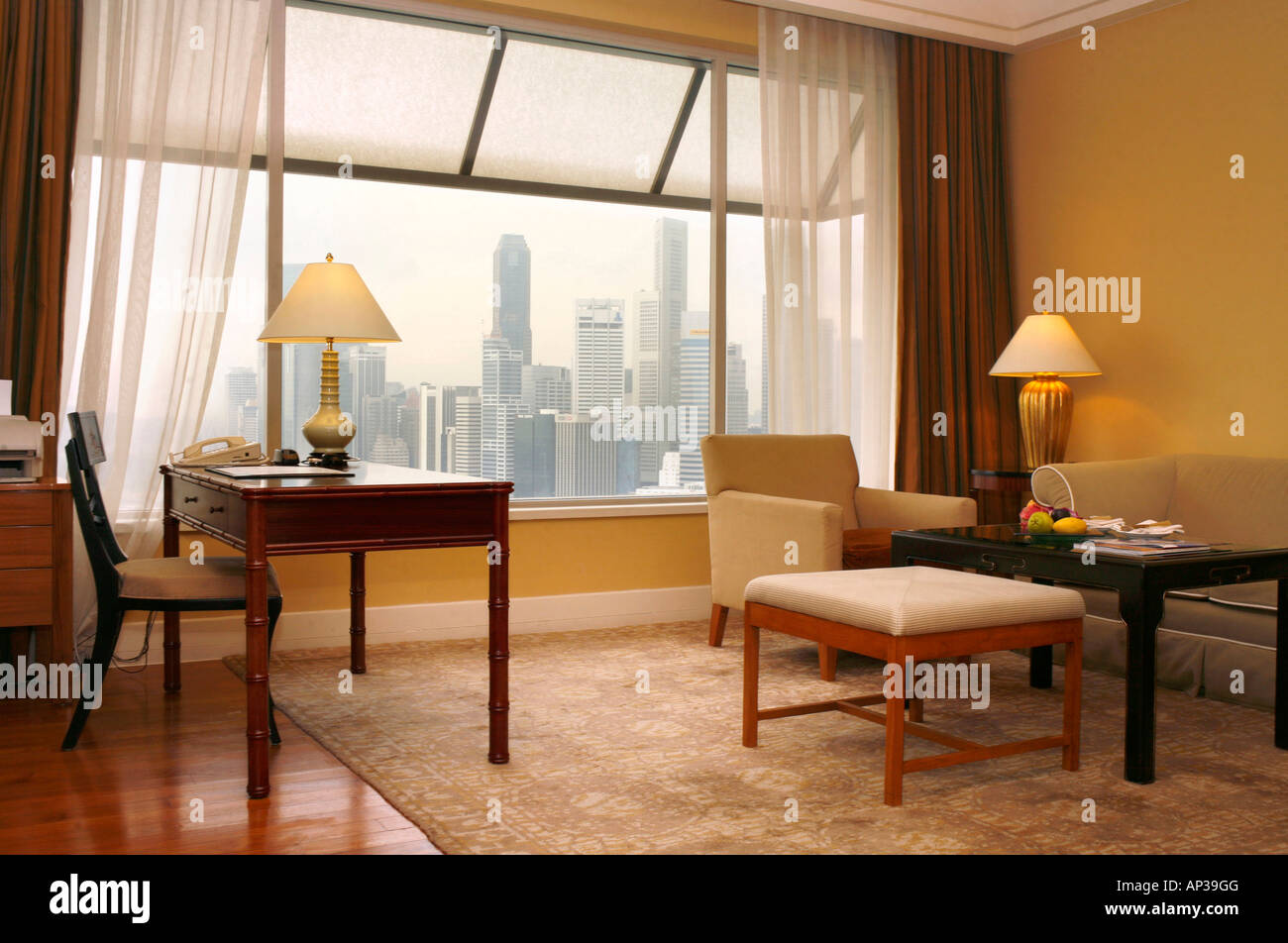 Hotel room, Ritz-Carlton Hotel, Singapore Stock Photo