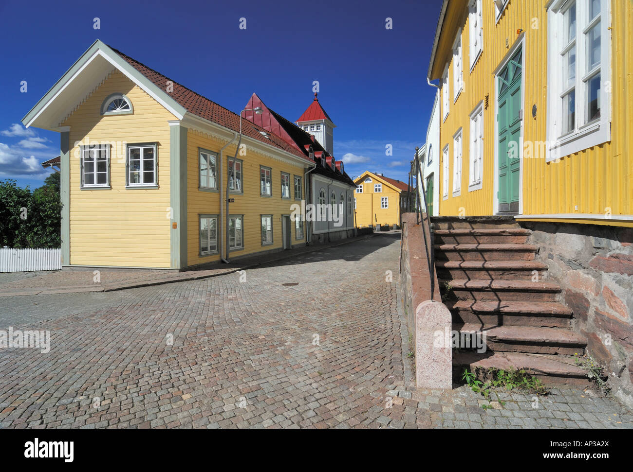 Houses in Kungälv, Sweden Stock Photo