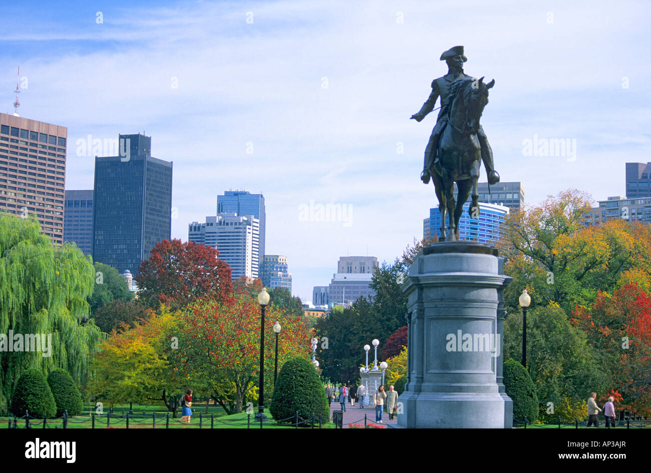 Boston, Public Garden, G.Washington Statue, Boston, Massachusetts, USA, USA Stock Photo
