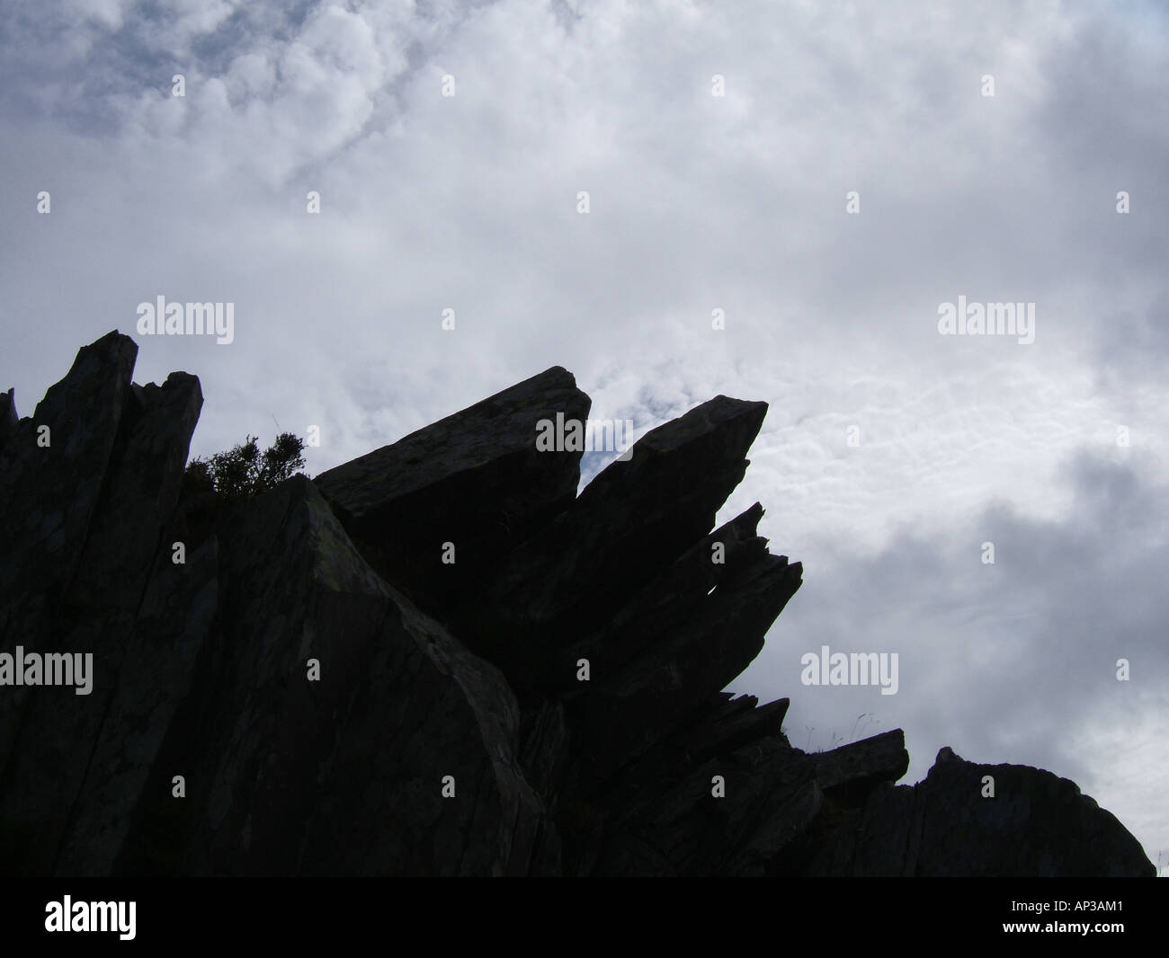 derelict quarry and dark sky Stock Photo Alamy