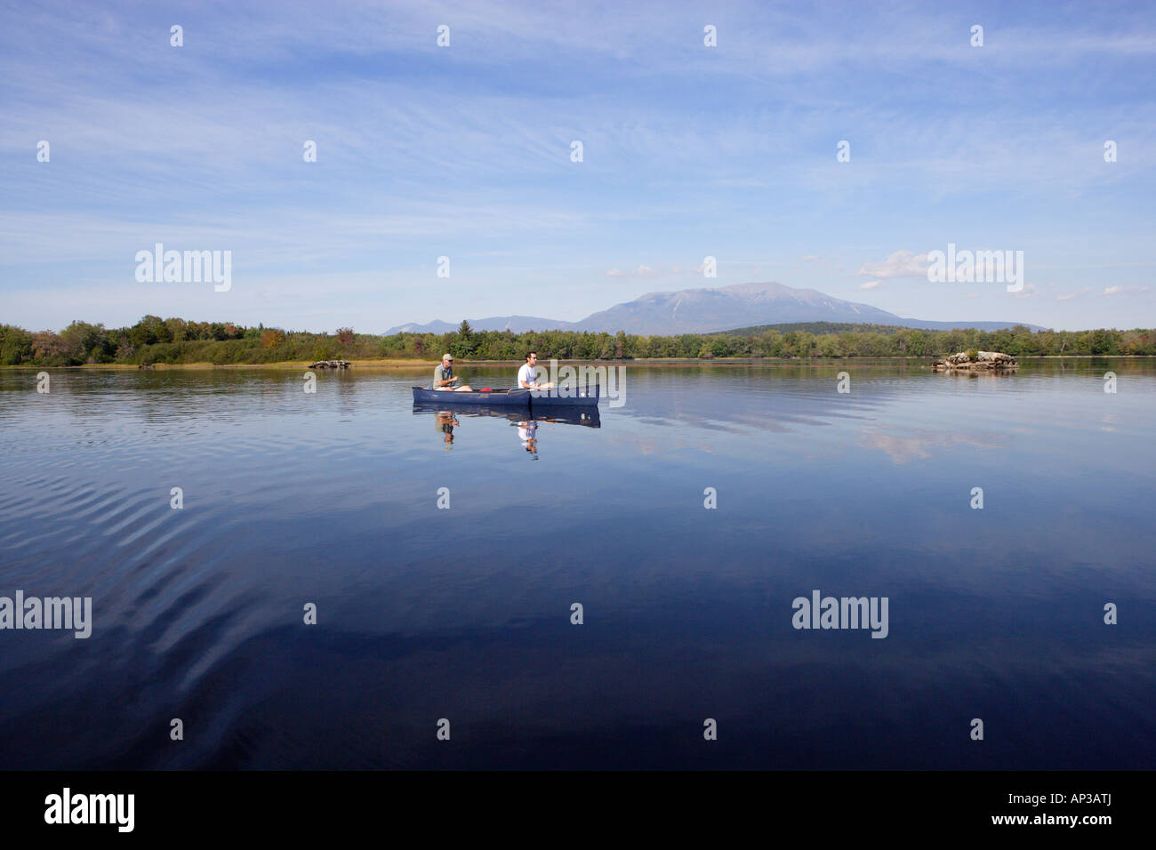 Canoeing on Penobscot River, Maine, USA Stock Photo Alamy