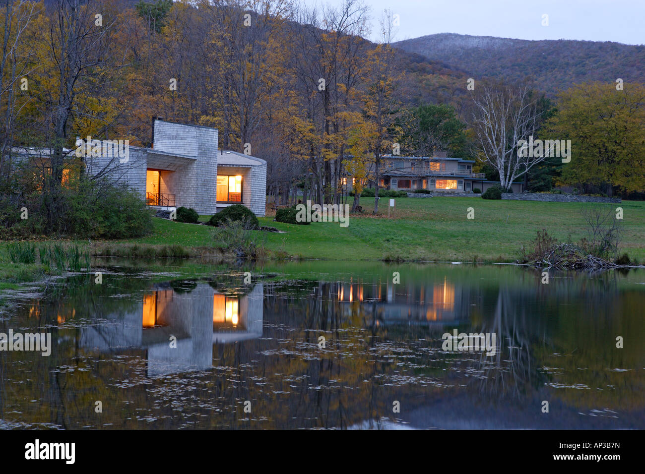 The Folly, front left, designed by Ulrich Franzen at Field Farm Guest