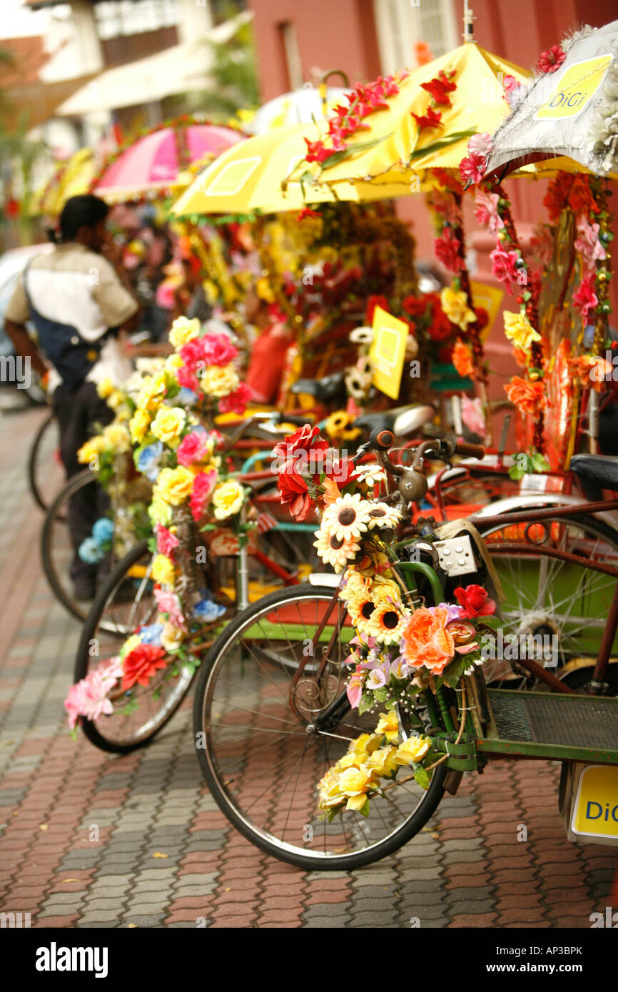 Colorful Rickshaw Malacca Malaysia Stock Photo Alamy