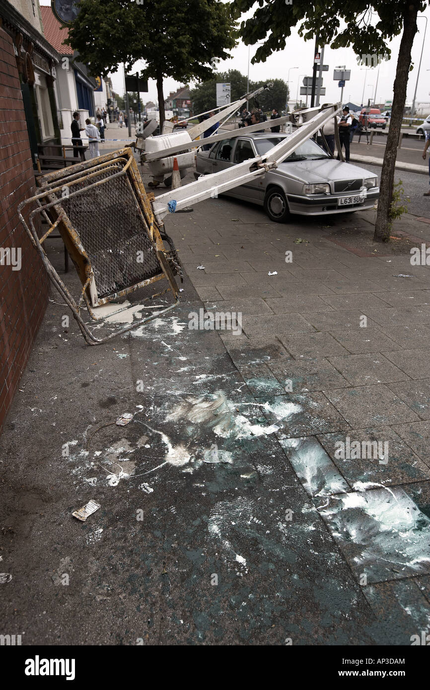 The cherry picker crane that collapsed onto a car outside the