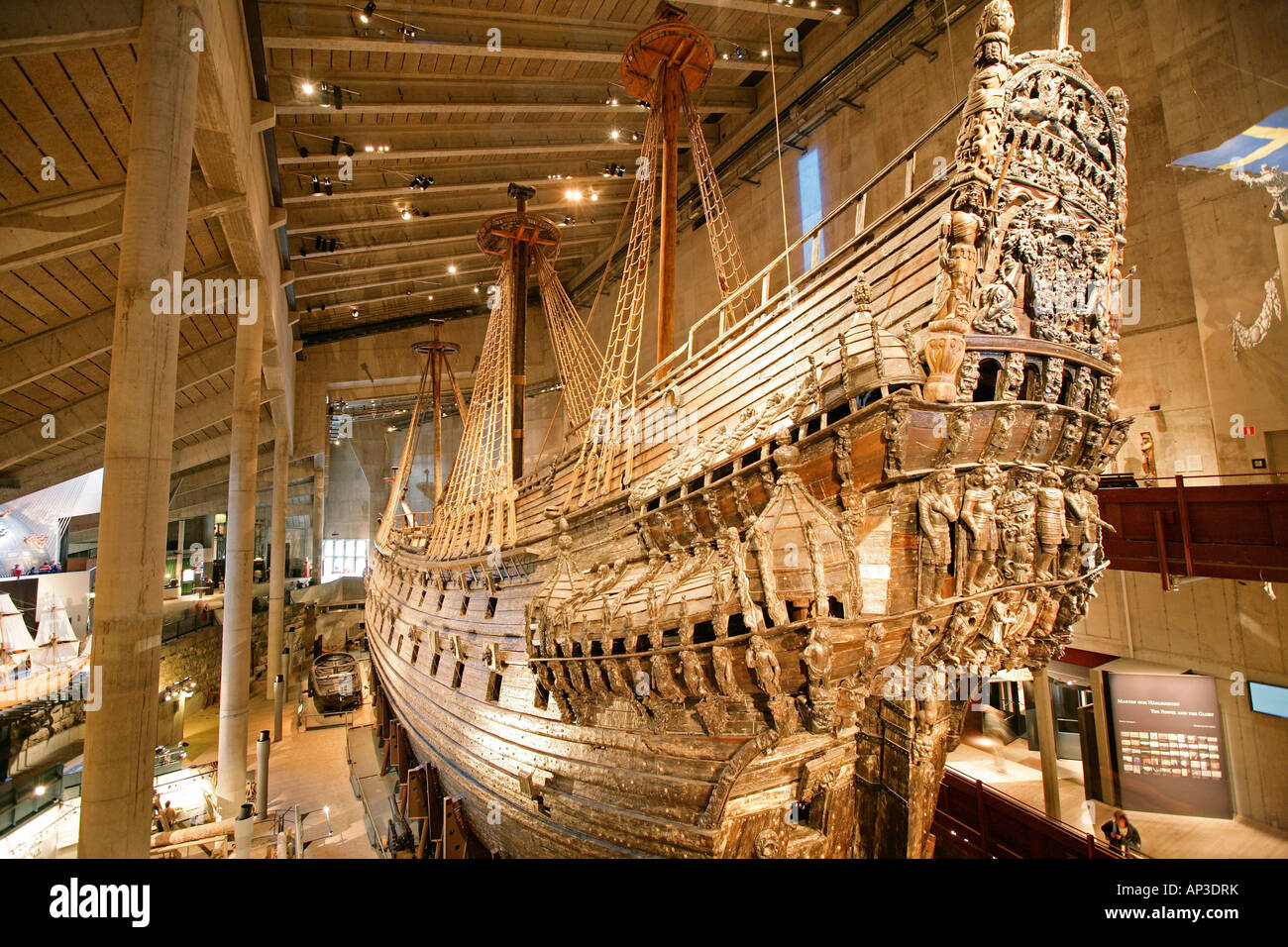 Vasa ship, warship in the Vasa museum, Stockholm, Sweden Stock Photo