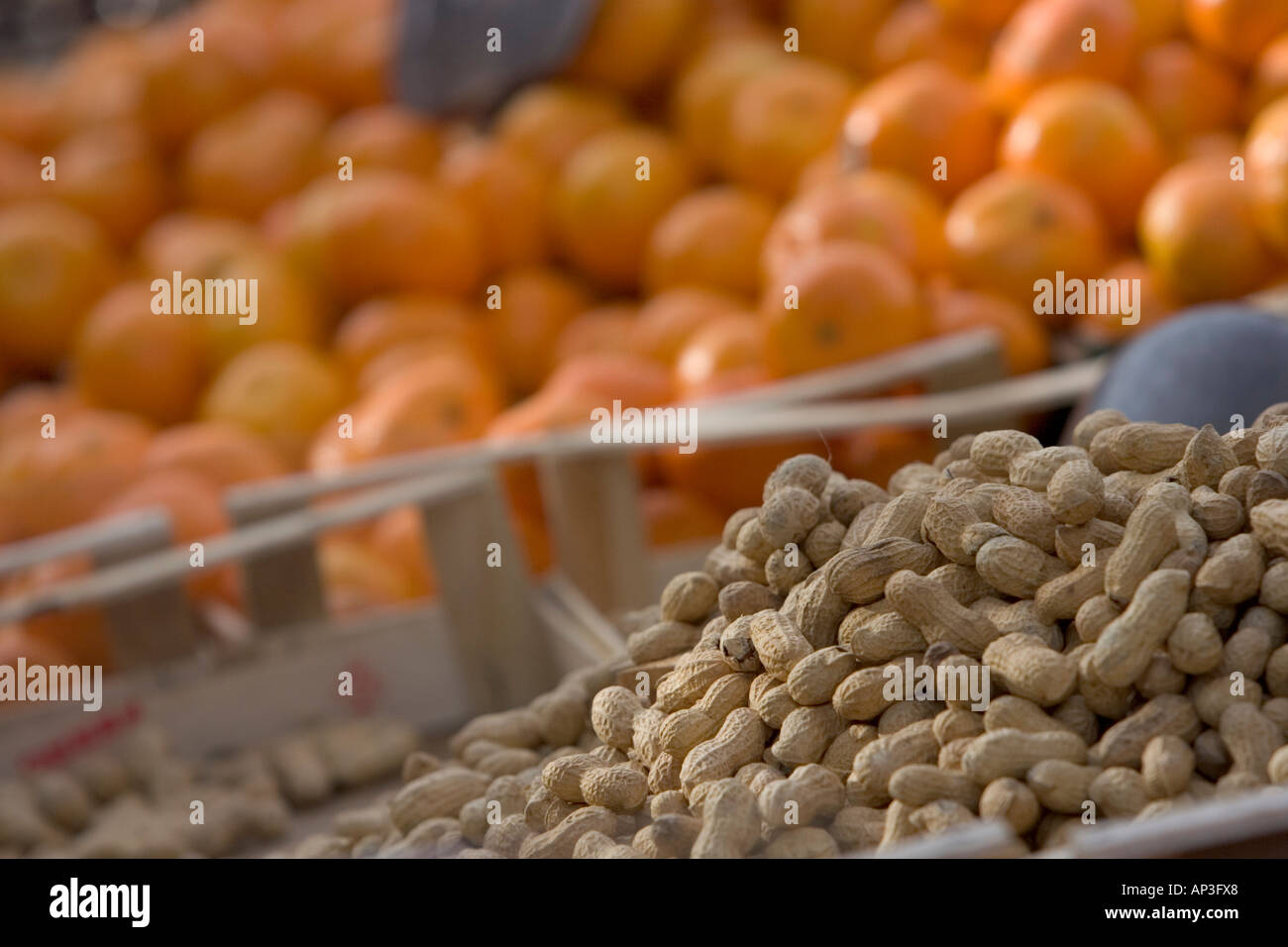 Peanuts for sale on market stall Stock Photo Alamy