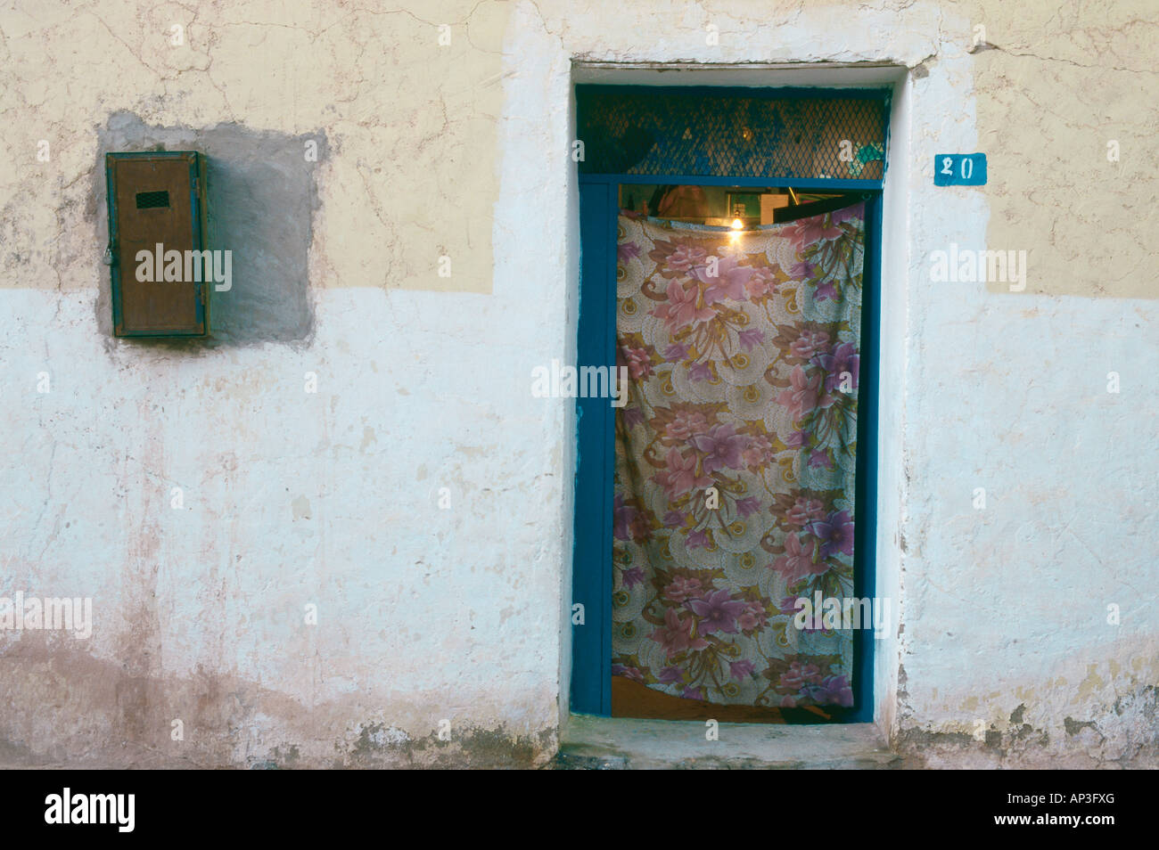 Entry of a house in Taghit, oasis city, Algeria Stock Photo