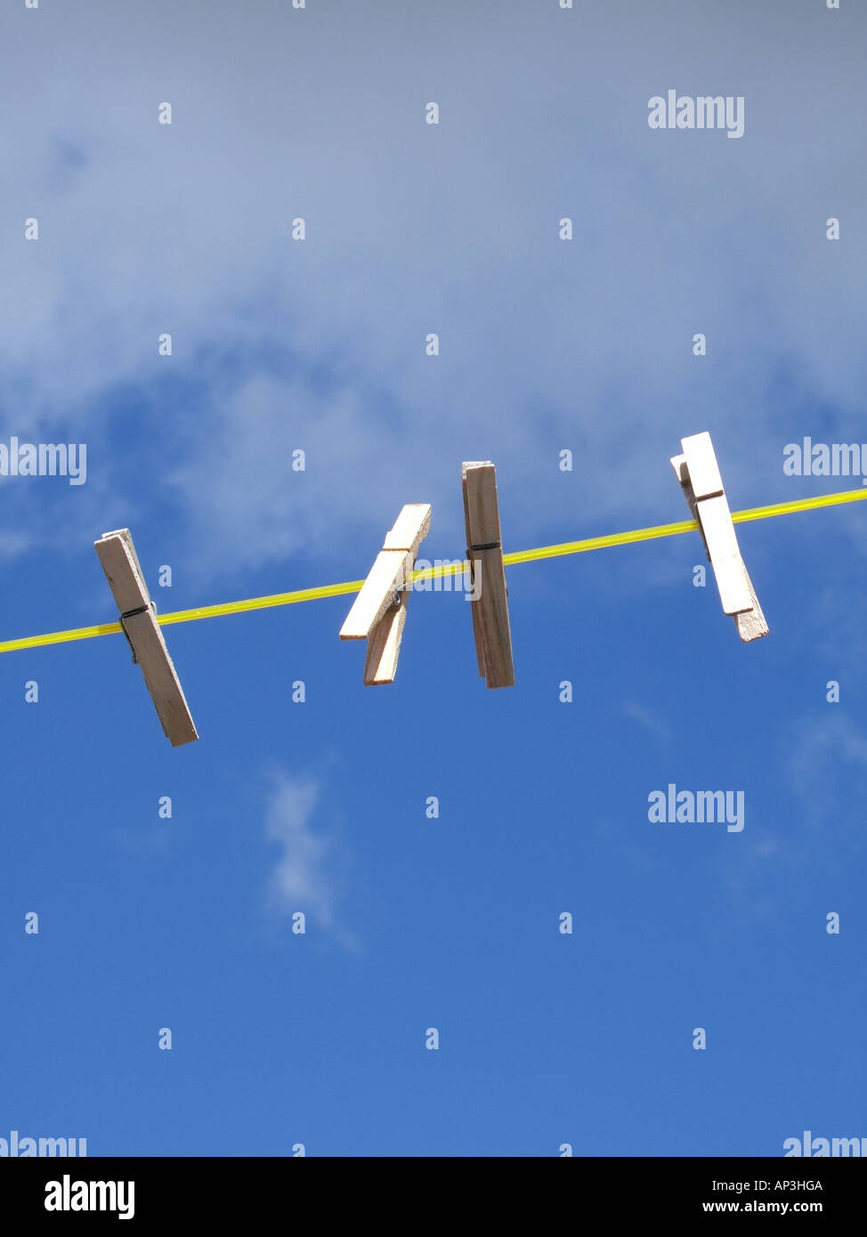 pegs on clothes line Stock Photo Alamy