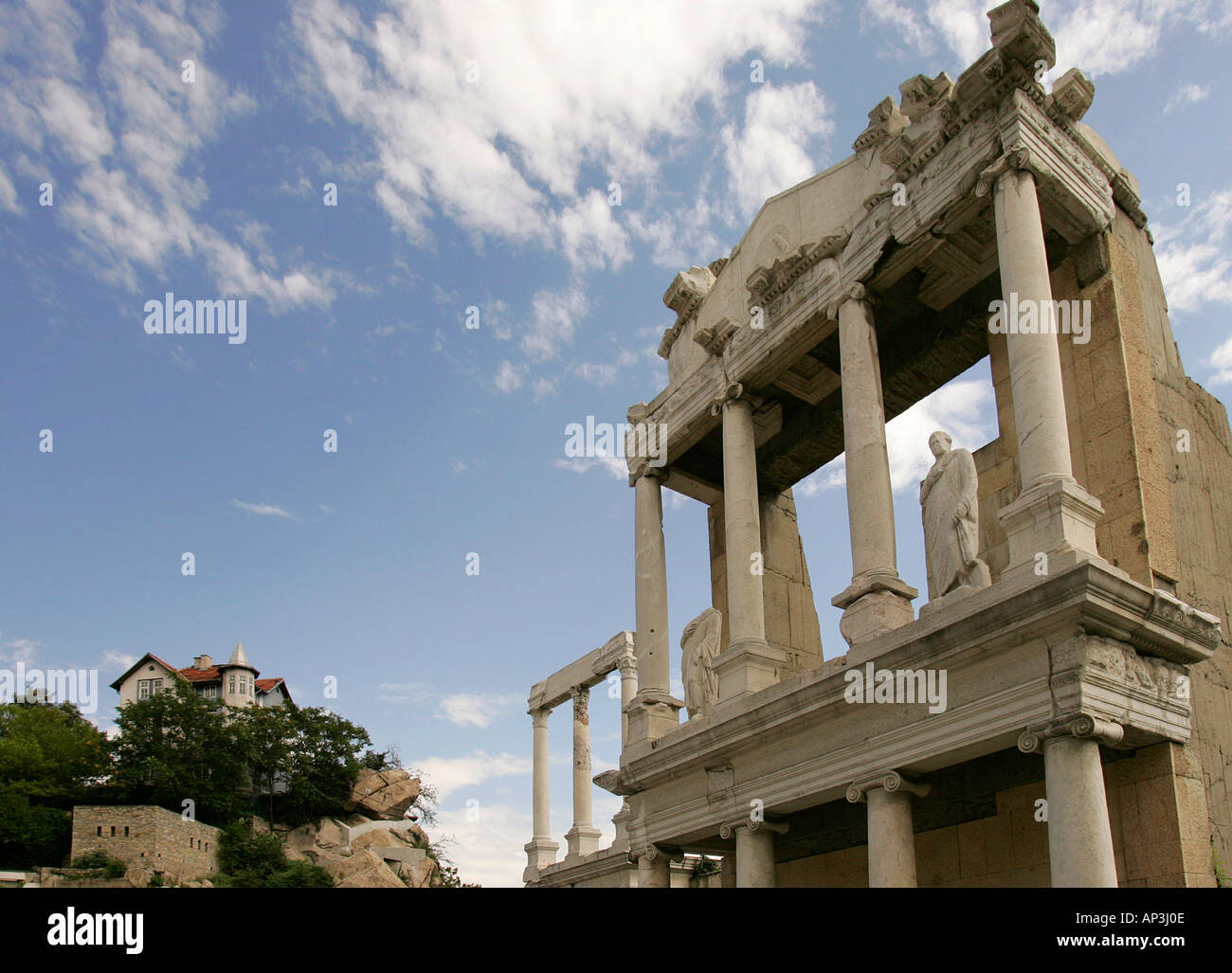 The Roman theatre in the town centre of Plovdiv Bulgaria Trimoncium Philipopolis roman provincial capital 2nd century archaeolo Stock Photo
