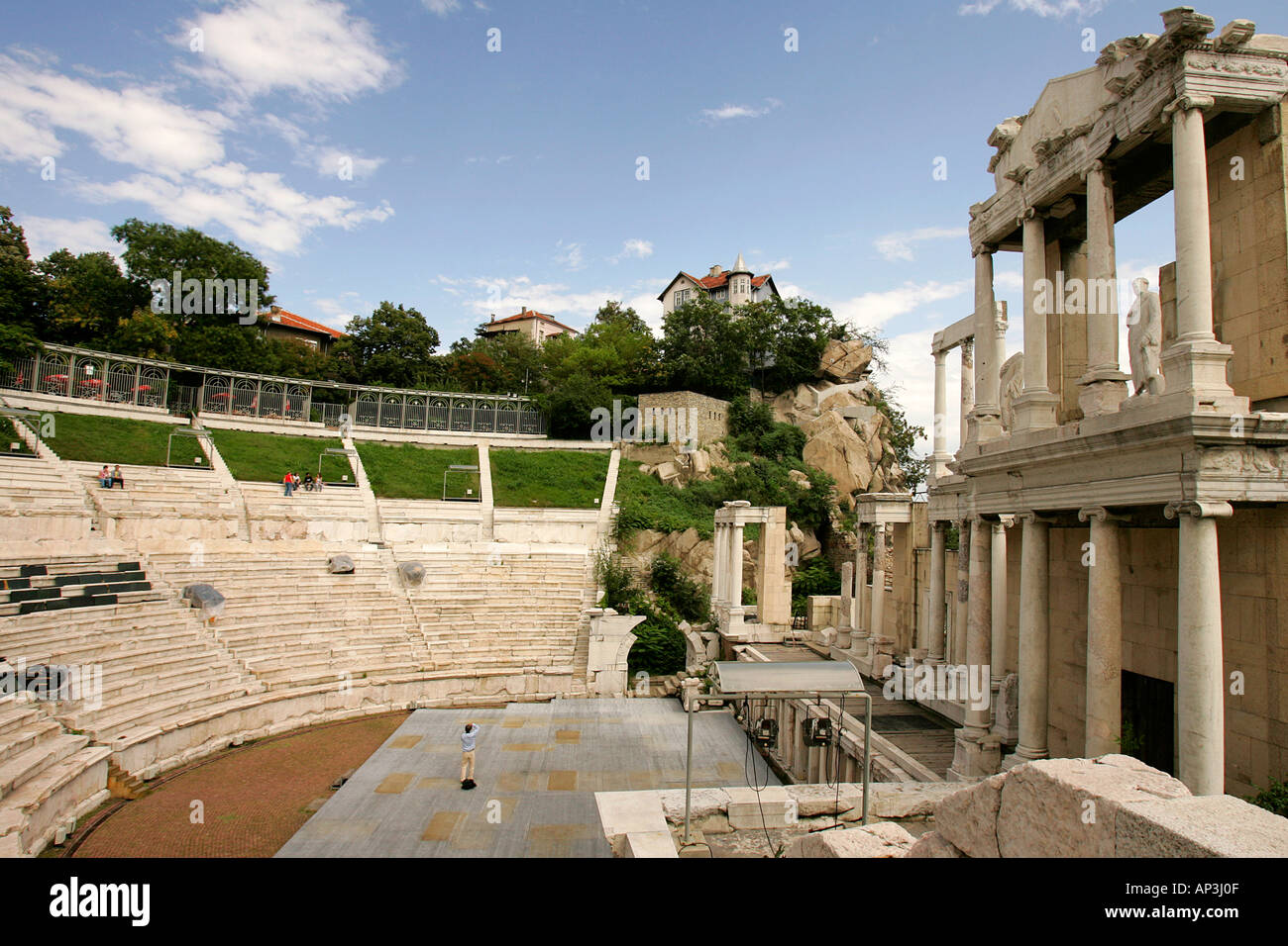 The Roman theatre in the town centre of Plovdiv Bulgaria Trimoncium Philipopolis roman provincial capital 2nd century archaeolo Stock Photo