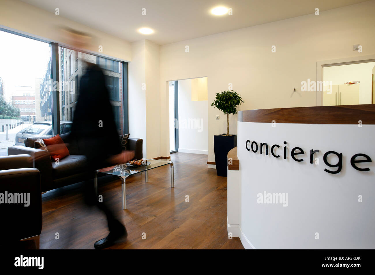 A Concierge Desk In An Apartment And Hotel Block Stock Photo