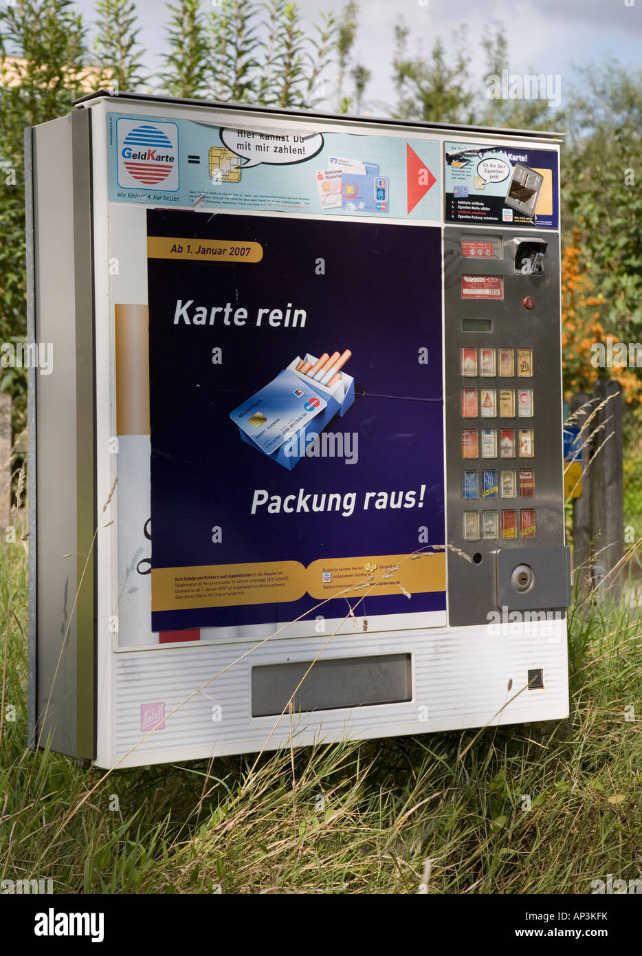 Cigarette machine in countryside location where anyone can purchase packets  Germany Stock Photo - Alamy