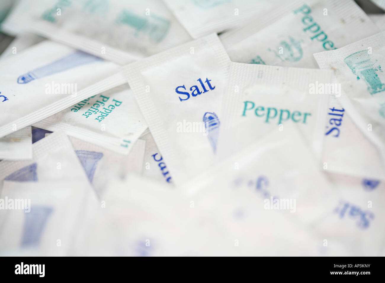 Salt and pepper sachets Stock Photo Alamy