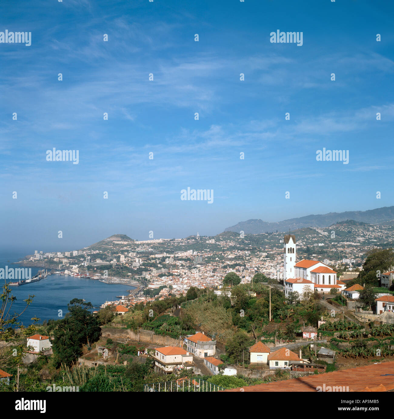 View over the city of Funchal, Madeira, Portugal Stock Photo