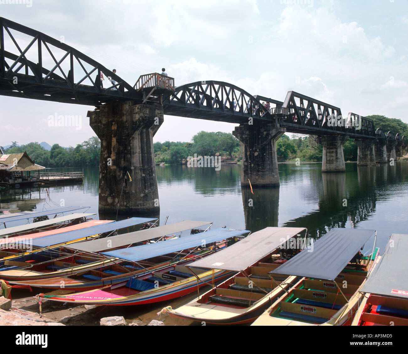Bridge on the River Kwai, Kanchanaburi, near Bangkok, Thailand Stock Photo